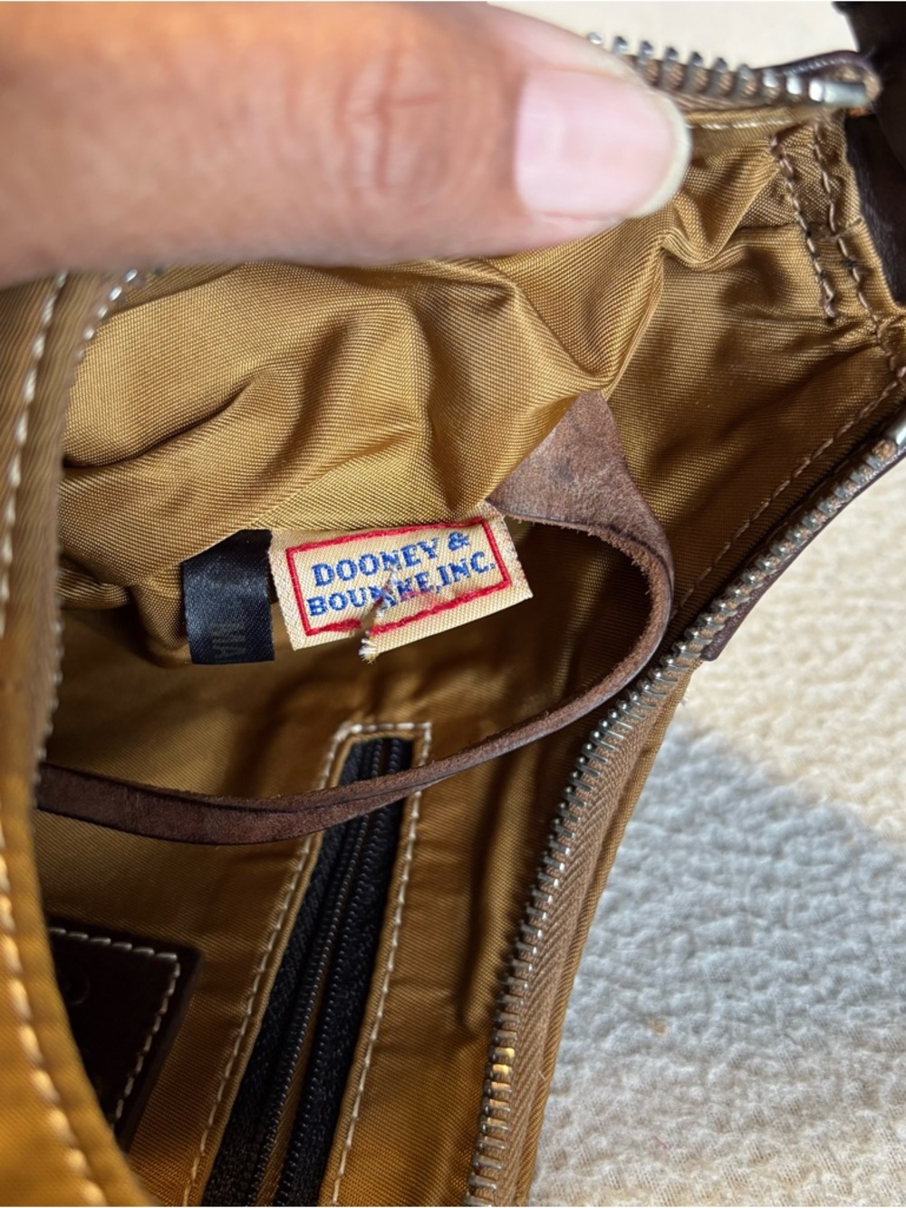 Dooney & Bourke Wayfarer Brown Canvas Nylon Hobo Shoulder Bag - Picture 10 of 15